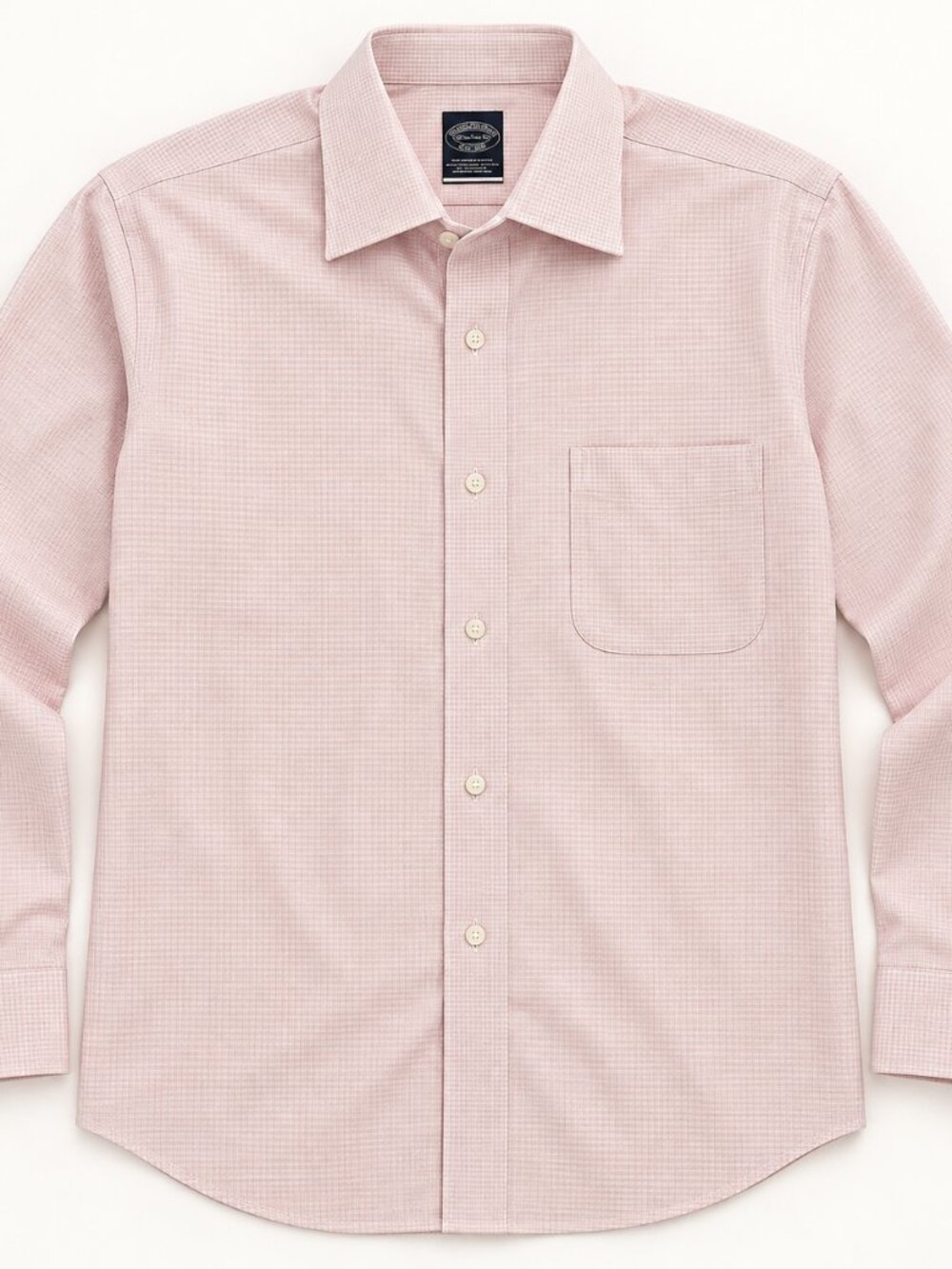 Brooks Brothers Pink Check Dress Shirt 18.5 34/35